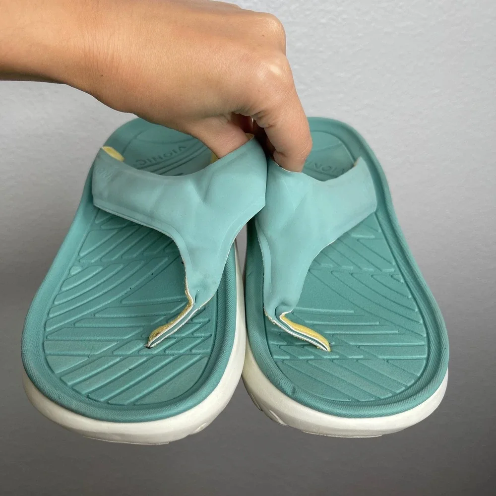 Vionic Restore Recovery Thong Sandals Seafoam Green Orthotic Flip Flops Womens 7